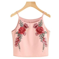 Women Embroidery Tank Top 2017 Summer Short Halter Top camisole Sexy off shoulder halter crop top backless women tops party cami