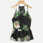 Smmer Beach Wear Camis Women Floral Printed Casual Sleeveless Crop Top Vest Tank Shirt Blouse Cami Top Cropped Feminino