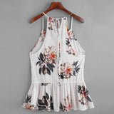 Smmer Beach Wear Camis Women Floral Printed Casual Sleeveless Crop Top Vest Tank Shirt Blouse Cami Top Cropped Feminino