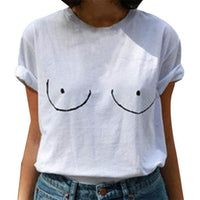 Summer Funny Printed Women T shirt White Combed Cotton Fashion Woman Tee Womens Vogue Women Short Sleeve T shirt Top