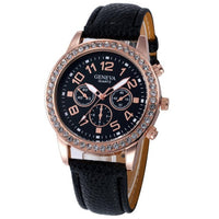 Genvivia Elegant Women Faux Leather Analog Luxury Quartz Wrist Watch Female Clock Montre Femme Relogio Feminino