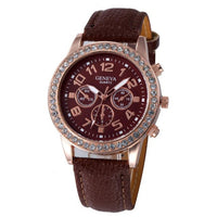 Genvivia Elegant Women Faux Leather Analog Luxury Quartz Wrist Watch Female Clock Montre Femme Relogio Feminino