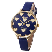 relojes mujer 2016 Ladies Geneva Watches Heart Fashion Elegant Women Dress Watch PU Leather Quarzt-Watch Relogio feminino