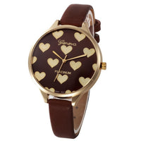 relojes mujer 2016 Ladies Geneva Watches Heart Fashion Elegant Women Dress Watch PU Leather Quarzt-Watch Relogio feminino