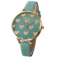 relojes mujer 2016 Ladies Geneva Watches Heart Fashion Elegant Women Dress Watch PU Leather Quarzt-Watch Relogio feminino