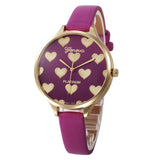 relojes mujer 2016 Ladies Geneva Watches Heart Fashion Elegant Women Dress Watch PU Leather Quarzt-Watch Relogio feminino