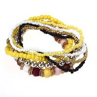 2016 new 7PCS/Set Women Multilayer Acrylic Beads Bangle Bracelets Beach