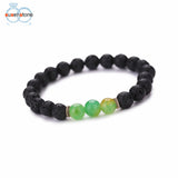 SUSENSTONE Wholesale Black Volcanic Lava Stone Beaded bracelet For Women Men Fashion personality Jewelry