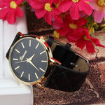 2017 Simple Desgin Fashion Womens Watches Geneva PU Leather Quartz Wrist Watch For Women Kol Saati Clock Woman