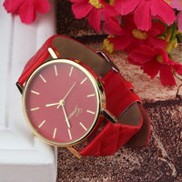 2017 Simple Desgin Fashion Womens Watches Geneva PU Leather Quartz Wrist Watch For Women Kol Saati Clock Woman