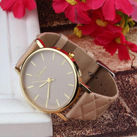 2017 Simple Desgin Fashion Womens Watches Geneva PU Leather Quartz Wrist Watch For Women Kol Saati Clock Woman