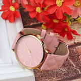 2017 Simple Desgin Fashion Womens Watches Geneva PU Leather Quartz Wrist Watch For Women Kol Saati Clock Woman
