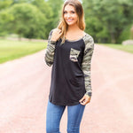2017 Fashion Patchwork T-shirt Women camouflage Pritned Long Sleeve Sweatshirt Pullover Pocket O Neck Tops Cotton Shirt