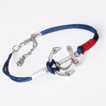New Charm Silver Anchor Multilayer Rope Braided Bracelet Bangle Summer Jewelry