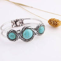 Bohemian Style Retro Cute Plating Lady Bracelet Turquoise Circle