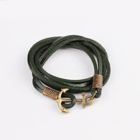 Retro Anchor Leather Bracelet