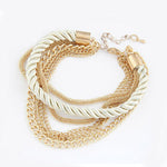 Handmade Gold Chain Braided Rope Multilayer Bracelet Bangle Chain WH