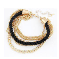Handmade Gold Chain Braided Rope Multilayer Bracelet Bangle Chain WH