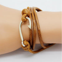 Fashion Retro Leather Bracelets For Men Popular Bandages  Anchor Bracelets BK