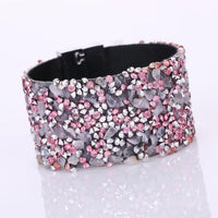 Women Bohemian Crystal Magnetic Clasp Bracelets Wrist Chains Blue