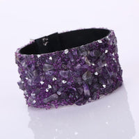Women Bohemian Crystal Magnetic Clasp Bracelets Wrist Chains Blue