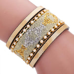 Women Bohemian Magnetic Clasp Bracelets Wrist Chains Gold