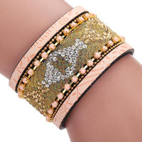 Women Bohemian Magnetic Clasp Bracelets Wrist Chains Gold