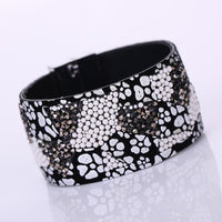Women Bohemian Crystal Cowhide Bracelets Wrist Chains Beige