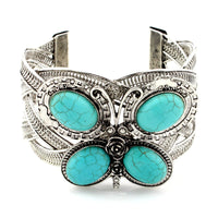 Butterfly Tibetan Silver Snake Bracelet Folk Style Silver Butterfly Snake Bracelet  #30