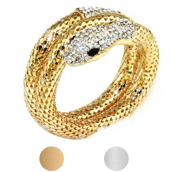 Punk Rhinestone Curved Stretch Snake Cuff Bangle Bracelet multi strand Snake Bracelet #30