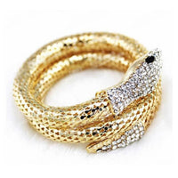 Punk Rhinestone Curved Stretch Snake Cuff Bangle Bracelet multi strand Snake Bracelet #30