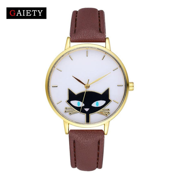 GAIETY Fashion Women's Watch 2017 Cute Cat Ladies Wrist Watches Analog relojes Clock Woman Dress Quartz Watch Montre Femme #814