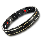 Health Energy Bracelet Bangle Men Stainless Steel Magnetic Gold Plated Jewelry