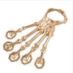 Punk Gothic Devil Talon Skeleton Skull Bone Hand Finger Ring Slave Bracelet Cuff