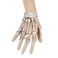 Punk Gothic Devil Talon Skeleton Skull Bone Hand Finger Ring Slave Bracelet Cuff