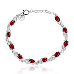 Fashion Women Girl Infinity Created Red Zirconia Bracelet Jewelry Gift