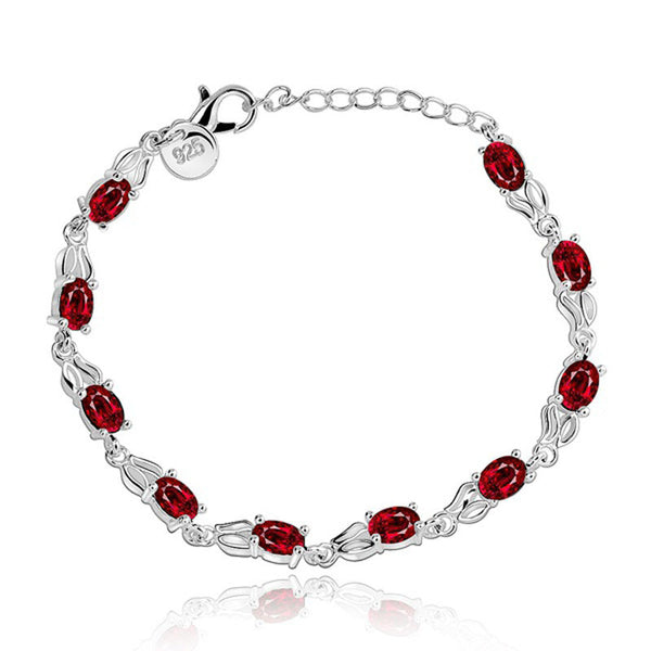 Fashion Women Girl Infinity Created Red Zirconia Bracelet Jewelry Gift