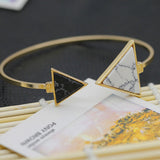 Women Adjustable Double Circular Geometry Asymmetric Turquoise Opening Bracelet