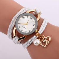Stylish Simplicity Pendant Leather Bracelet Lady Womans Wrist Watch