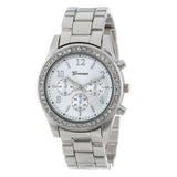 Faux Chronograph Quartz Classic Round Ladies Women Crystals Watch