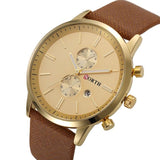NORTH Fashionim Genuine Leather Band Analog Quartz Watches Wrist Watch