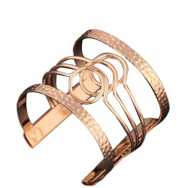 Fashion Europe irregular pierced graphic Metal Bracelet GD