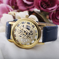 Womens Hollow Analog Quartz Stainless Steel Wrist Watch Watches