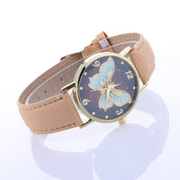 Butterfly Pattern Fashion PU Leather Watch