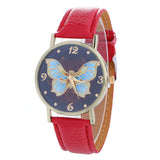 Butterfly Pattern Fashion PU Leather Watch
