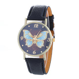 Butterfly Pattern Fashion PU Leather Watch