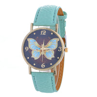 Butterfly Pattern Fashion PU Leather Watch