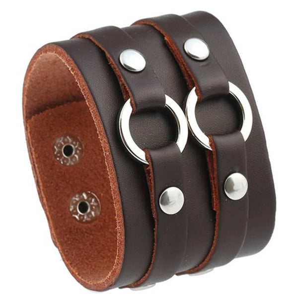 New Retro Punk Style Star Shape Handmade Cowhide Strap Bracelet Nice Gifts