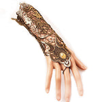 Charming Gold Lace Bracelet With One Chain Ring Trendy Party Jewelry