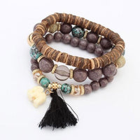Women Multilayer Beads Bead Handmade Bracelets Florid Cool Multicolor BraceletBU